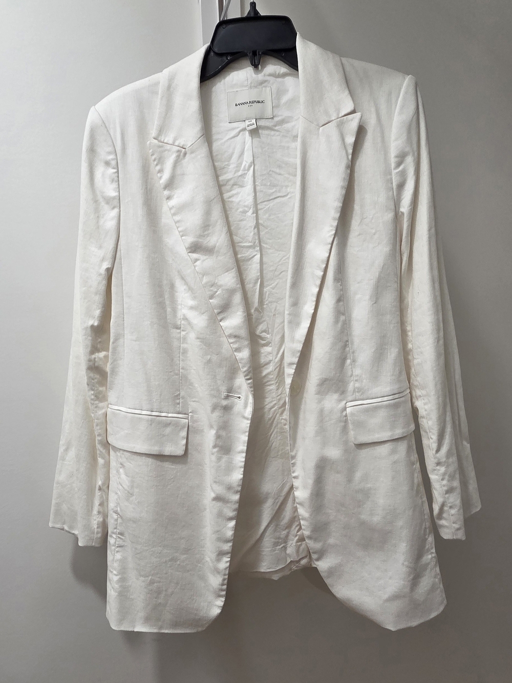 Banana Republic White Linen-Blend Blazer